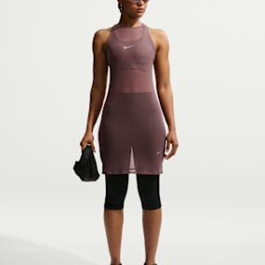 nike sportswear Женское облегающее прозрачное платье майка