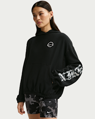 nike sportswear Женский свободный пуловер с капюшоном из френч терри и графическим рисунком nike sportswear Женский свободный пуловер с капюшоном из френч терри и графическим рисунком