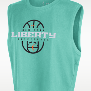 new york liberty Женская укороченная футболка без рукавов nike wnba authentic