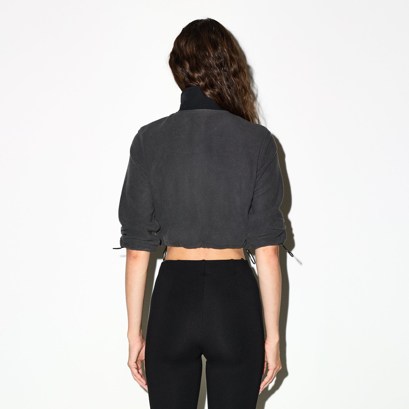 outdoor fleece cropped 3/4 sleeve jacket outdoor fleece cropped 3/4 sleeve jacket