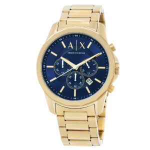 armani exchange chronograph quartz blue dial men's watch ax7151set