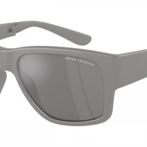 armani exchange grey mirror square men's sunglasses ax4141su 81806g 56