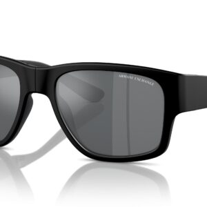 armani exchange light grey mirror square men's sunglasses ax4141su 80786g 56