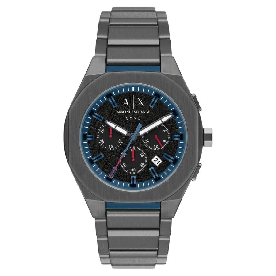 armani exchange sync chronograph quartz black dial men's watch ax4295 armani exchange sync chronograph quartz black dial men's watch ax4295