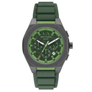 armani exchange sync chronograph quartz green dial men's watch ax4292