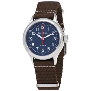 bulova automatic blue dial watch 96a282