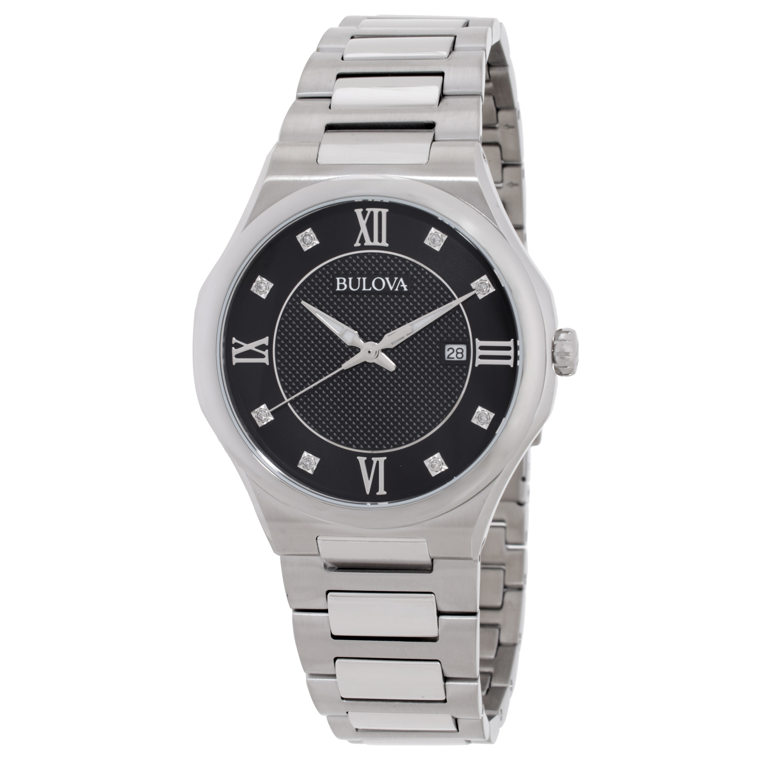 bulova classic quartz crystal black dial men's watch 96d156 bulova classic quartz crystal black dial men's watch 96d156