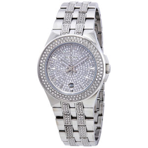 bulova crystal pave men's watch 96b235