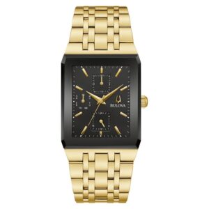 bulova dante quartz black dial men's watch 97c113