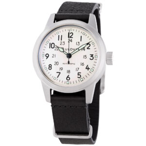 bulova hack automatic ivory dial men's watch 96a246