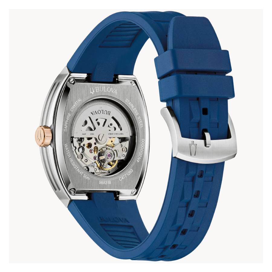 bulova maquina automatic blue dial men's watch 98a318 bulova maquina automatic blue dial men's watch 98a318