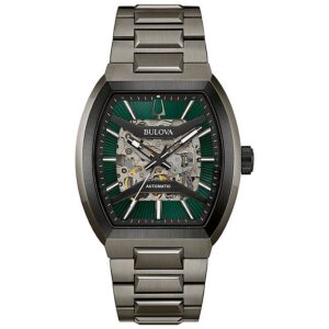 bulova maquina automatic green dial men's watch 98a321