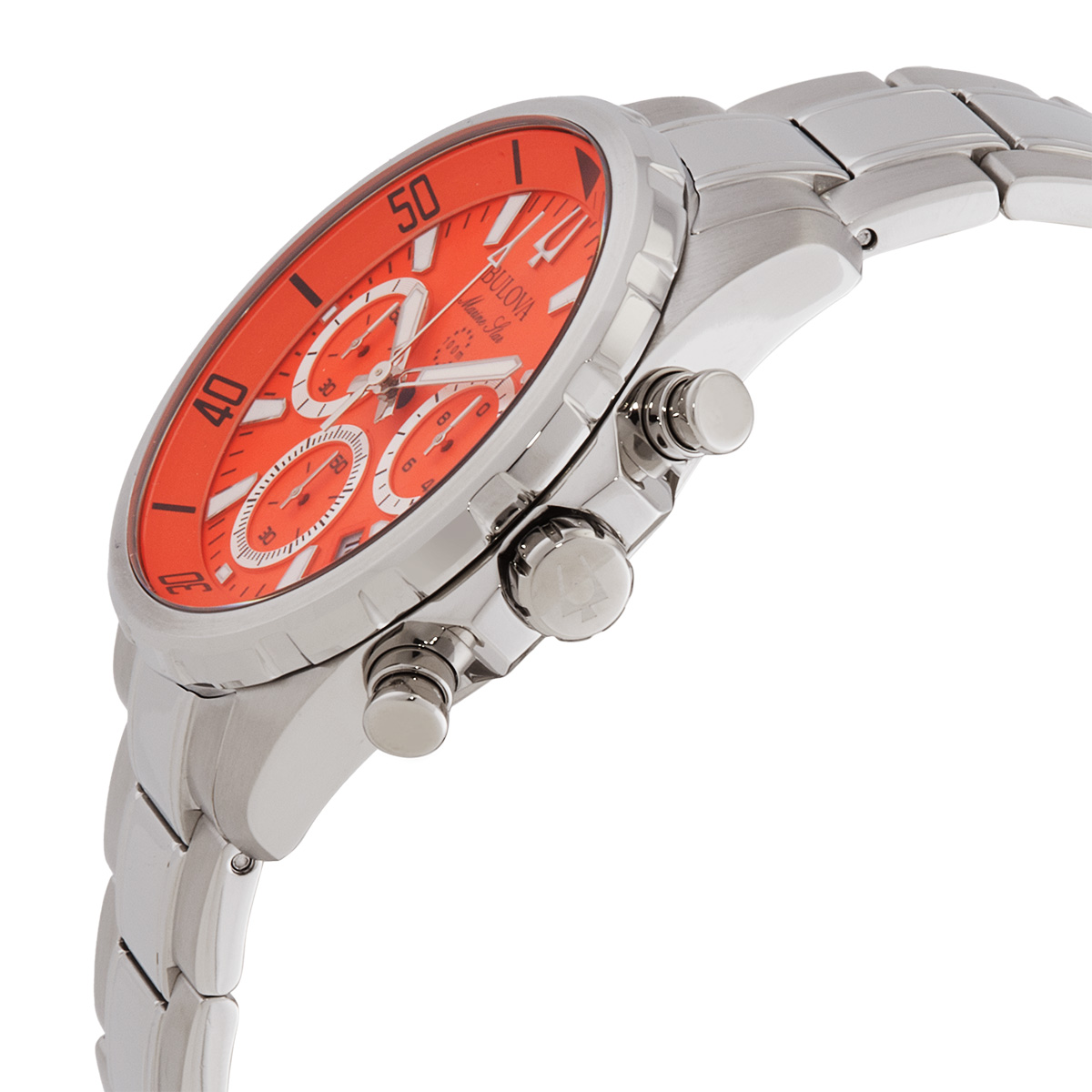 bulova marine star chronograph quartz orange dial men's watch 96b395 bulova marine star chronograph quartz orange dial men's watch 96b395