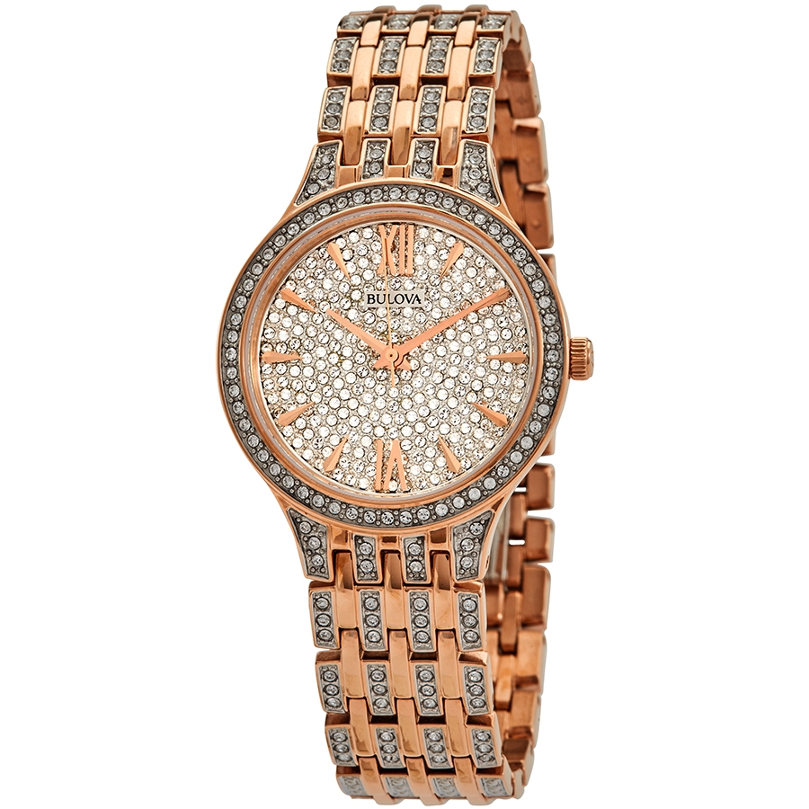 bulova phantom quartz crystal embellished ladies watch 98l235 bulova phantom quartz crystal embellished ladies watch 98l235