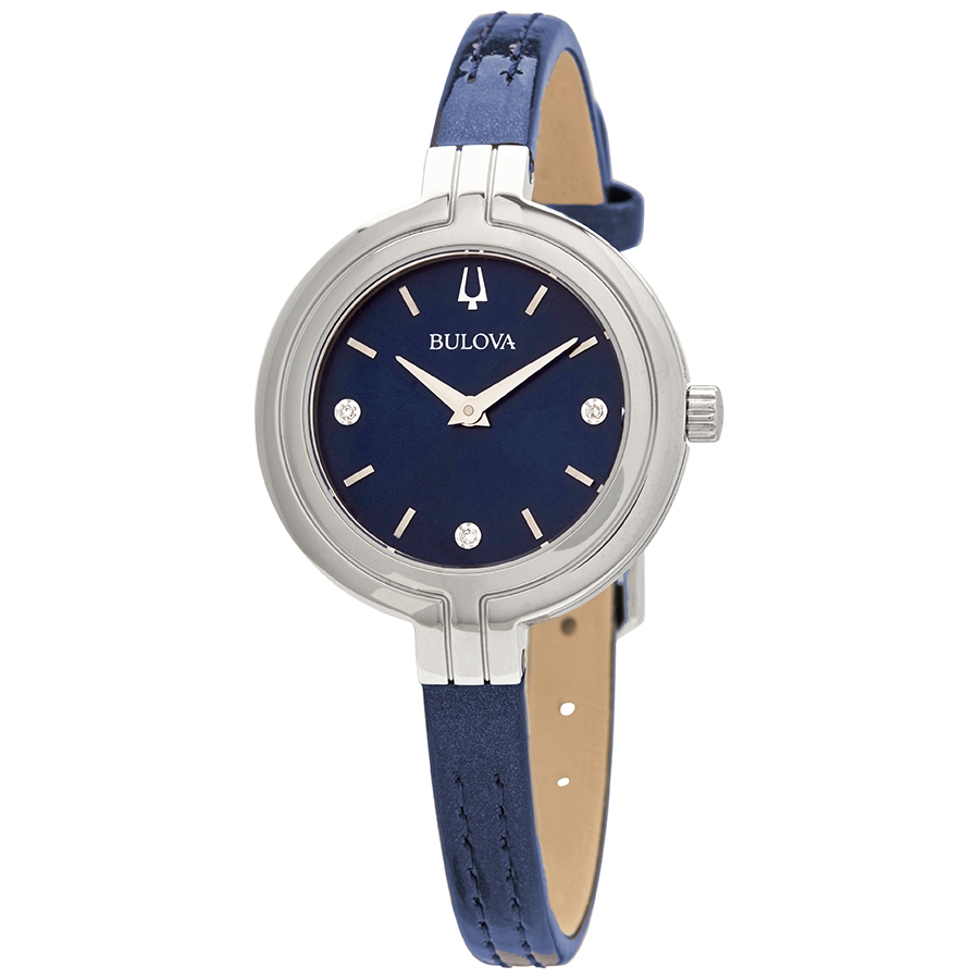 bulova rhapsody quartz blue dial blue leather ladies watch 96p212 bulova rhapsody quartz blue dial blue leather ladies watch 96p212
