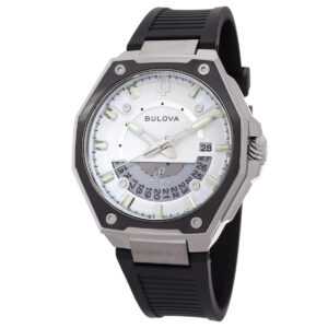 bulova series x quartz white dial men's watch 98b457