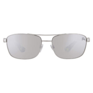 burberry light grey mirror silver rectangular men's sunglasses be3163 10056g 60
