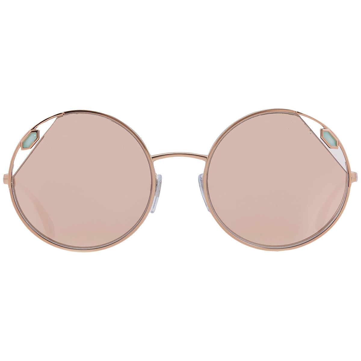 bvlgari clear mirror rose gold round ladies sunglasses bv6159 20144z 54 bvlgari clear mirror rose gold round ladies sunglasses bv6159 20144z 54