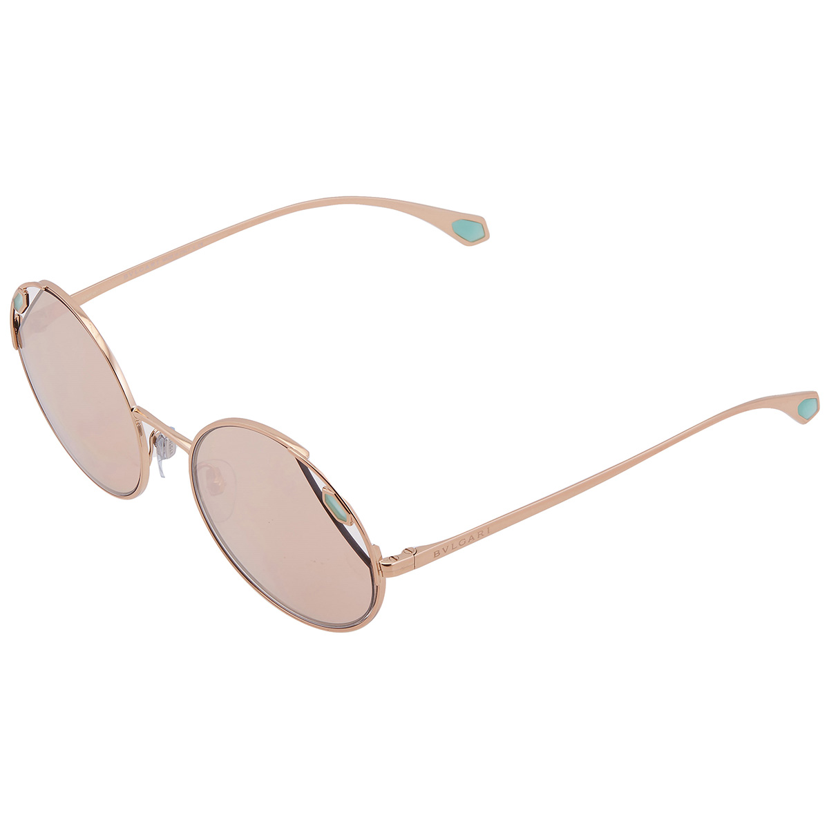 bvlgari clear mirror rose gold round ladies sunglasses bv6159 20144z 54 bvlgari clear mirror rose gold round ladies sunglasses bv6159 20144z 54