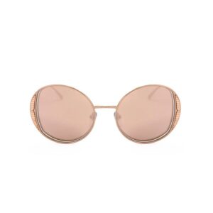 bvlgari ladies rose gold tone round sunglasses 0bv6169 20148g 1