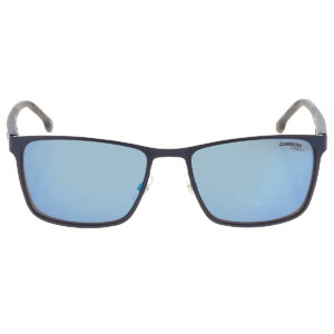carrera grey blue mirror rectangular men's sunglasses carrera 8046/s 0pjp/xt 54
