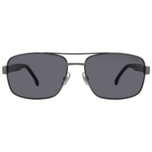 carrera grey rectangular men's sunglasses carrera 8063/s 0kj1/ir 61