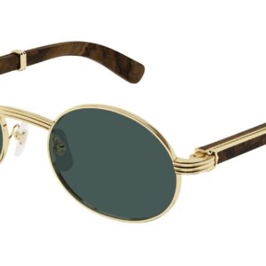 cartier green round men's sunglasses ct0464s 015 55