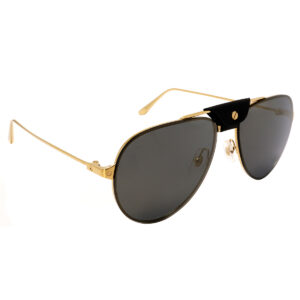 cartier santos de cartier grey pilot men's sunglasses ct0166s 002 60