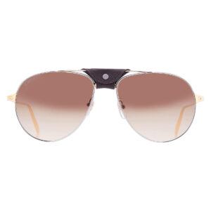 cartier santos de cartier brown pilot men's sunglasses ct0038s 004 59