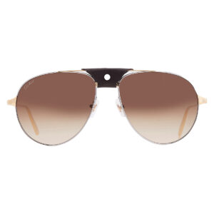cartier santos de cartier brown pilot men's sunglasses ct0038s 010 59