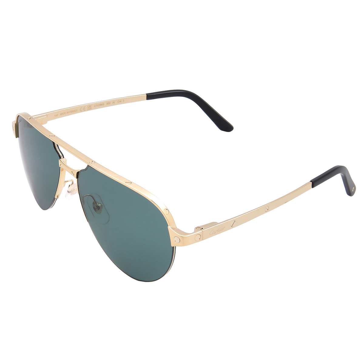 cartier santos de cartier green pilot sunglasses ct0386s 002 60 cartier santos de cartier green pilot sunglasses ct0386s 002 60