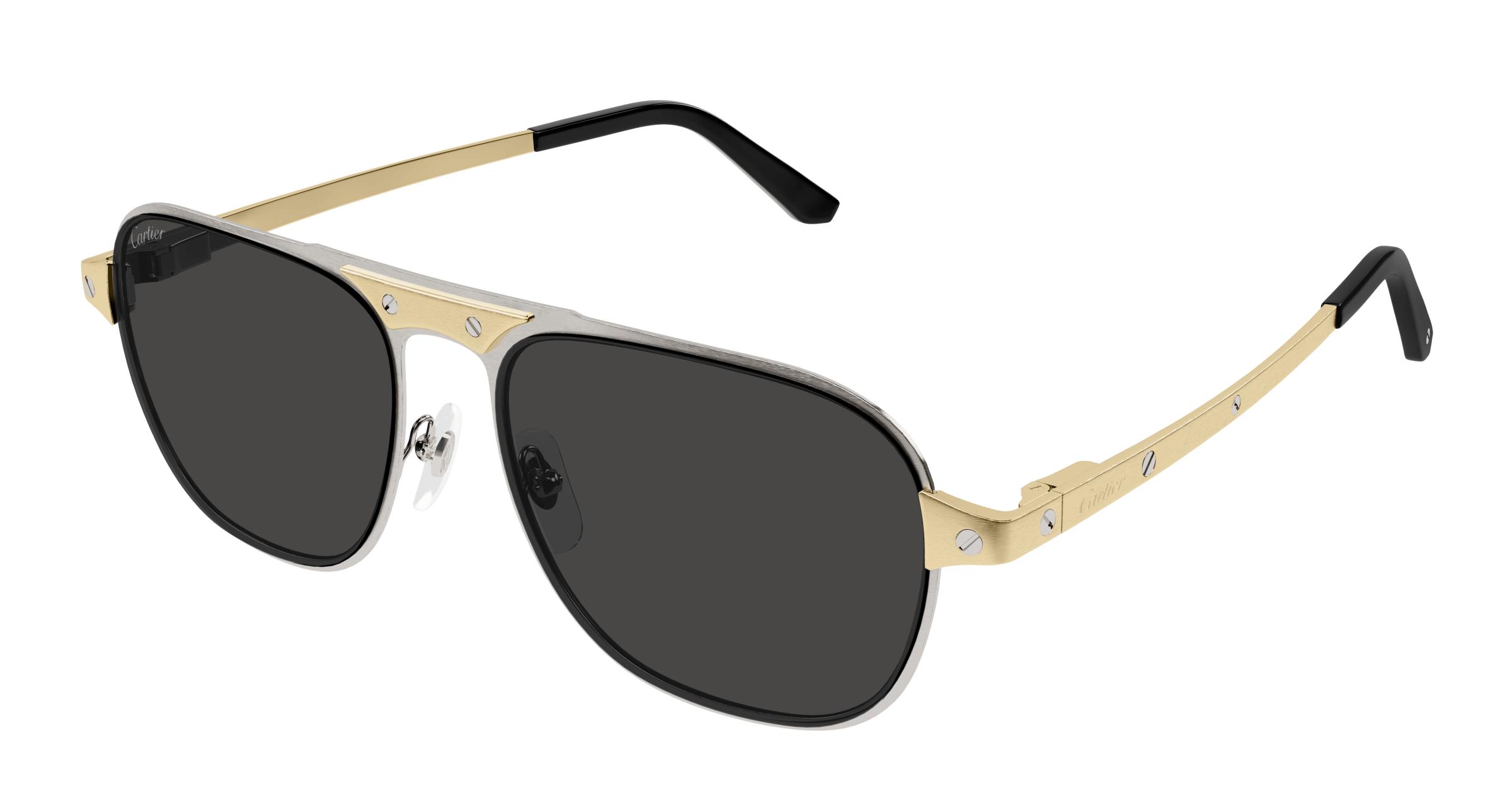 cartier santos de cartier grey pilot men's sunglasses ct0532s 001 58 cartier santos de cartier grey pilot men's sunglasses ct0532s 001 58