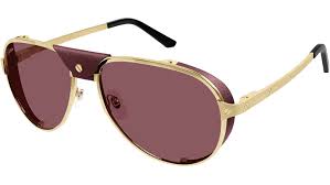 cartier santos de cartier polarized burgundy pilot men's sunglasses ct0296s 006 61
