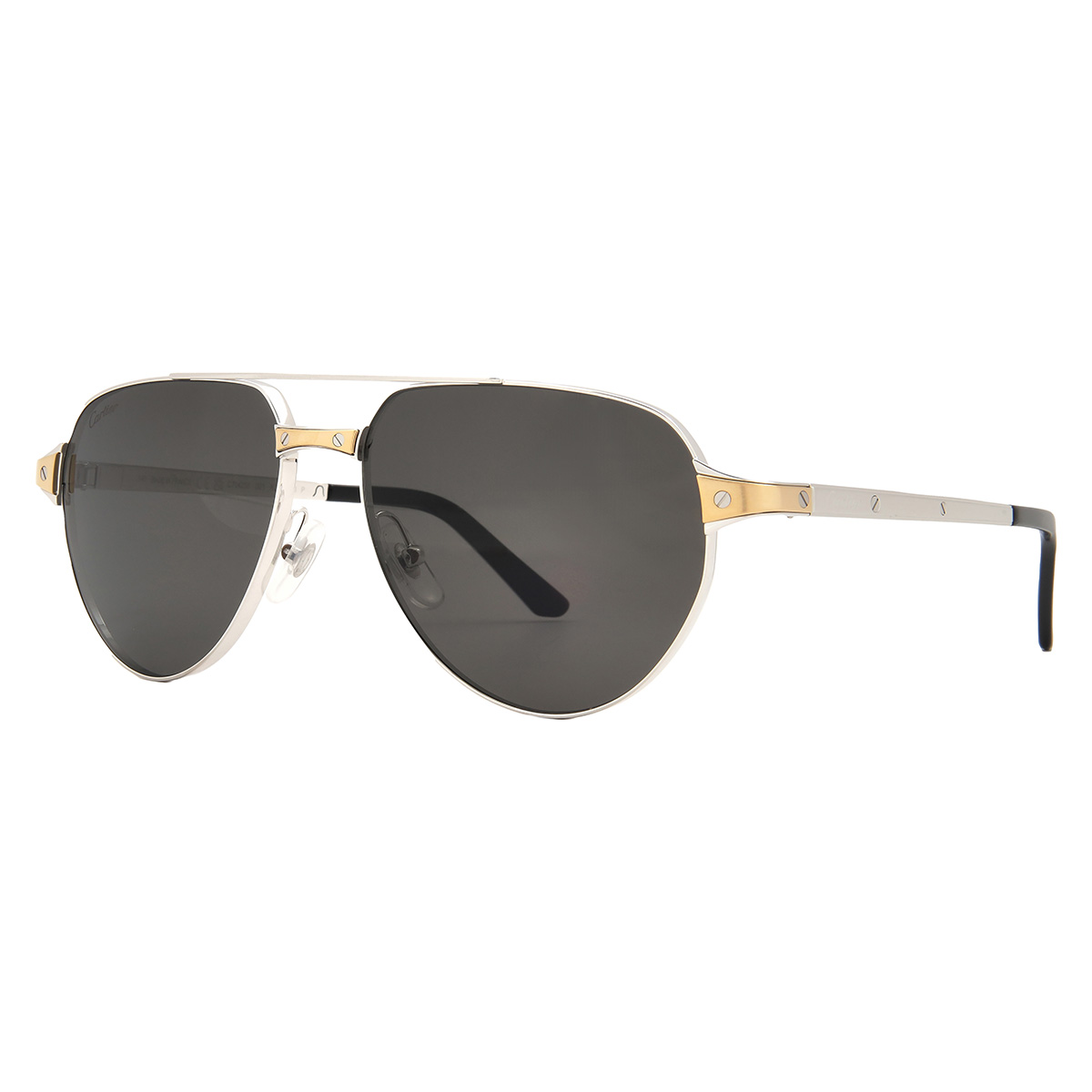 cartier santos de cartier polarized smoke pilot men's sunglasses ct0425s 001 59 cartier santos de cartier polarized smoke pilot men's sunglasses ct0425s 001 59