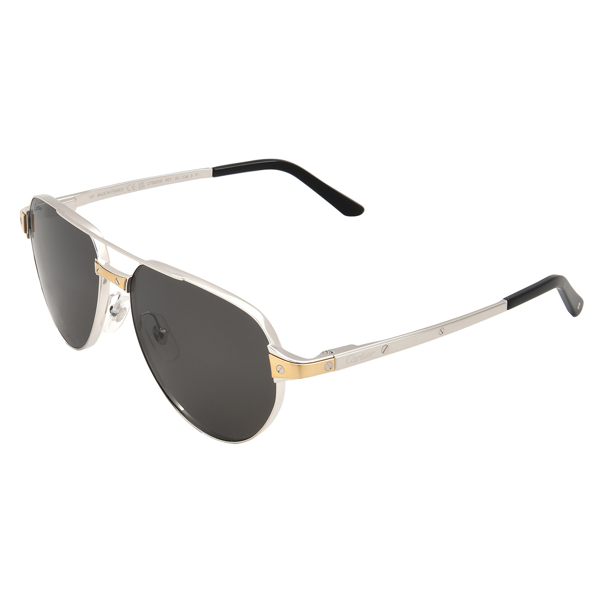 cartier santos de cartier polarized smoke pilot men's sunglasses ct0425s 001 59 cartier santos de cartier polarized smoke pilot men's sunglasses ct0425s 001 59