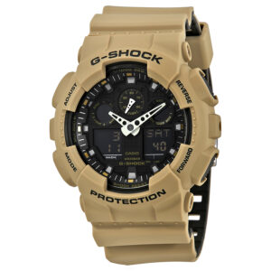 casio g shock black dial men's sand beige sports watch ga100l 8a