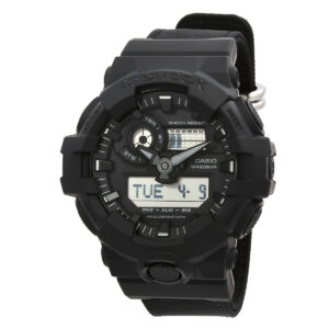 casio g shock alarm quartz analog digital black dial men's watch ga 700bce 1a
