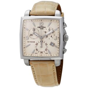 certina ds podium chronograph ivory dial ladies watch c001.317.16.267.00