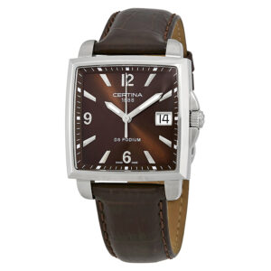 certina ds podium square brown dial ladies watch c001.310.16.297.00