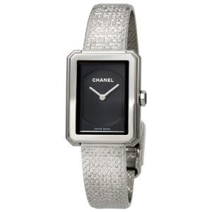 chanel boy friend black guilloche dial ladies watch h4876