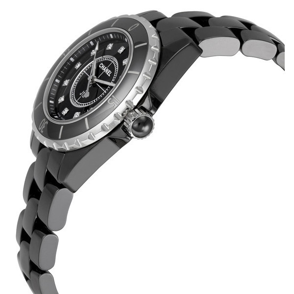 chanel j12 diamonds black ceramic ladies watch h1625 chanel j12 diamonds black ceramic ladies watch h1625