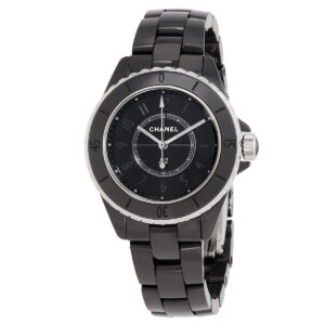 chanel j12 phantom quartz black dial ladies watch h6346