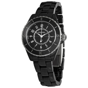 chanel j12 quartz black dial ladies watch h5695