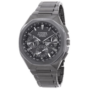 citizen attesa perpetual alarm world time black dial men's watch cc4105 69e