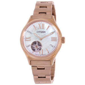 citizen automatic mother of pearl dial dial ladies watch pc1013 89d