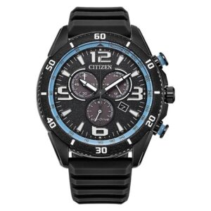 citizen brycen chronograph black dial men's watch at2587 02e