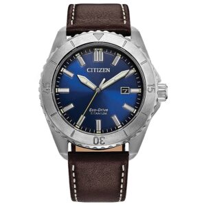 citizen brycen super titanium blue dial men's watch aw1840 09l