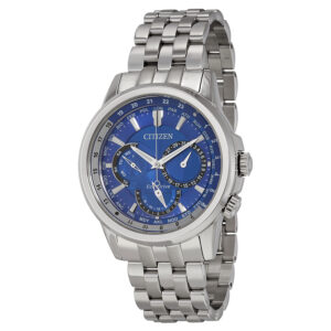 citizen calendrier eco drive world time dark blue dial men's watch bu2021 51l