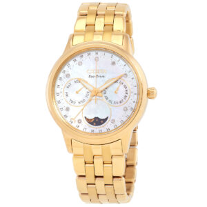 citizen calendrier moon phase diamond white mother of pearl dial ladies watch fd0002 57d