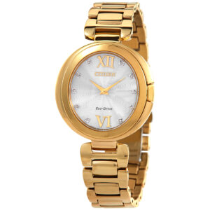 citizen capella diamond silver dial ladies watch ex1512 53a